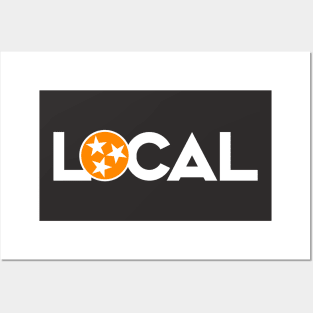 Tennessee Local // Tennessee State Flag Tri Star Orange Circle Posters and Art